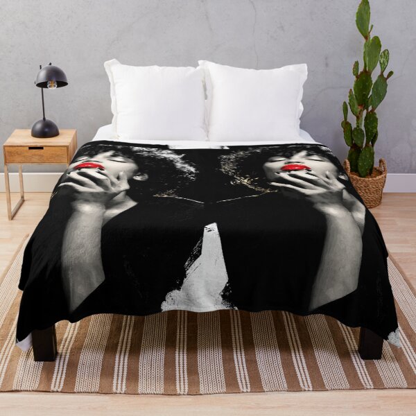 Item preview, A black and white portrait of a woman with an afro. designed and sold by Piotrek0001.