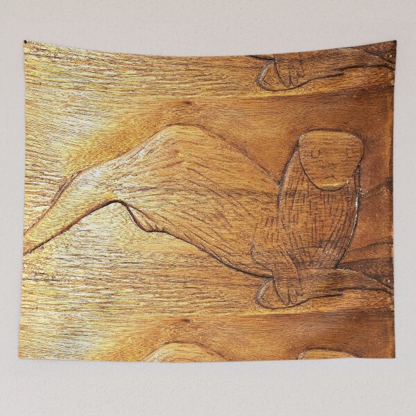 Item preview, wooden carving of an otter designed and sold by Lizzilzil.