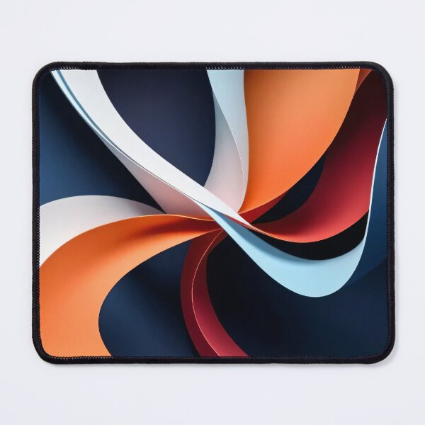 Item preview, Abstract Flowing Ribbons in Orange Red Blue and White on Dark Background Modern Minimal Design designed and sold by Mimoshi ⭐⭐⭐⭐⭐.