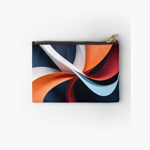 Item preview, Abstract Flowing Ribbons in Orange Red Blue and White on Dark Background Modern Minimal Design designed and sold by Mimoshi ⭐⭐⭐⭐⭐.