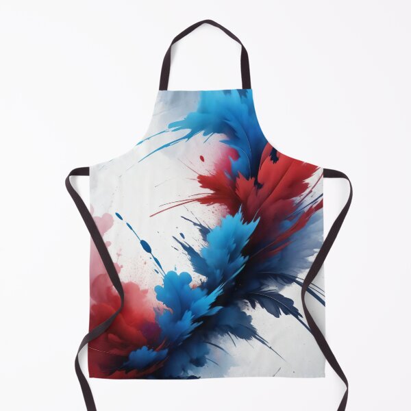 Item preview, Dynamic Red and Blue Abstract Paint Splash with Flowing Brush Strokes on White Modern Background designed and sold by Mimoshi ⭐⭐⭐⭐⭐.