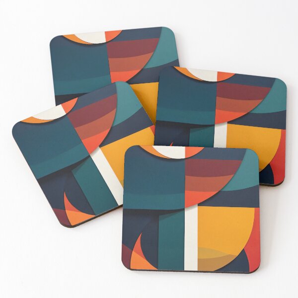 Item preview, Bold Geometric Abstract with Circles and Rectangles in Orange Teal Red and Dark Blue Layers designed and sold by Mimoshi ⭐⭐⭐⭐⭐.