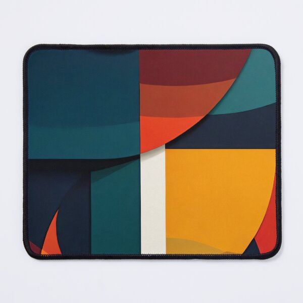 Item preview, Bold Geometric Abstract with Circles and Rectangles in Orange Teal Red and Dark Blue Layers designed and sold by Mimoshi ⭐⭐⭐⭐⭐.