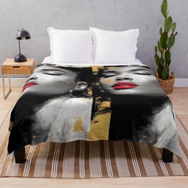 Item preview, A calm face in black and white with golden details. designed and sold by Piotrek0001.