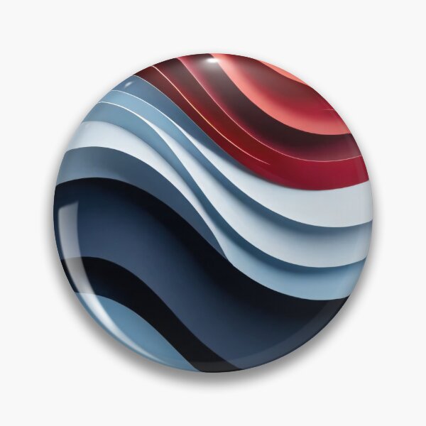 Item preview, Layered Abstract Waves in Red White Blue and Navy Creating Flowing Modern Minimal 3D Composition designed and sold by Mimoshi ⭐⭐⭐⭐⭐.