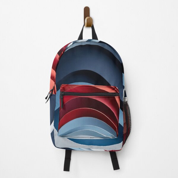 Item preview, Layered Abstract Waves in Red White Blue and Navy Creating Flowing Modern Minimal 3D Composition designed and sold by Mimoshi ⭐⭐⭐⭐⭐.