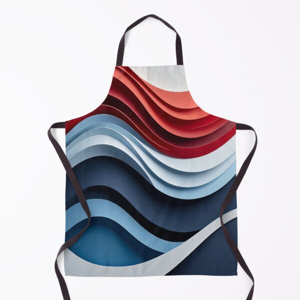 Item preview, Layered Abstract Waves in Red White Blue and Navy Creating Flowing Modern Minimal 3D Composition designed and sold by Mimoshi ⭐⭐⭐⭐⭐.