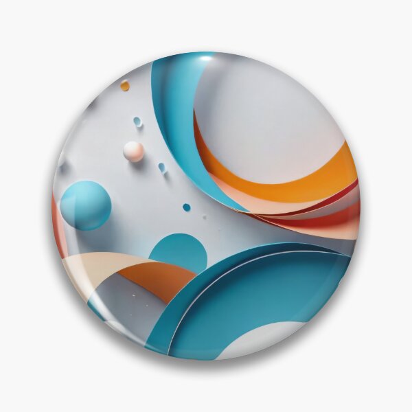 Item preview, Playful Abstract Circles and Ribbons in Blue Orange and White with Floating 3D Spheres Composition designed and sold by Mimoshi ⭐⭐⭐⭐⭐.