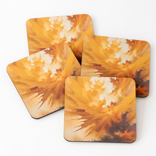 Item preview, Fiery abstract explosion of orange flames with dark bursts in energetic dynamic expressive modern art style designed and sold by Mimoshi ⭐⭐⭐⭐⭐.