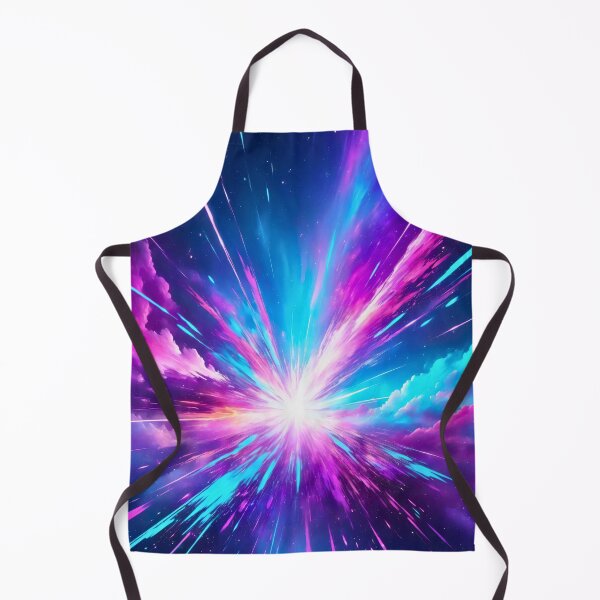 Item preview, Vibrant cosmic explosion of neon blue and purple light beams in energetic surreal galaxy abstract art designed and sold by Mimoshi ⭐⭐⭐⭐⭐.