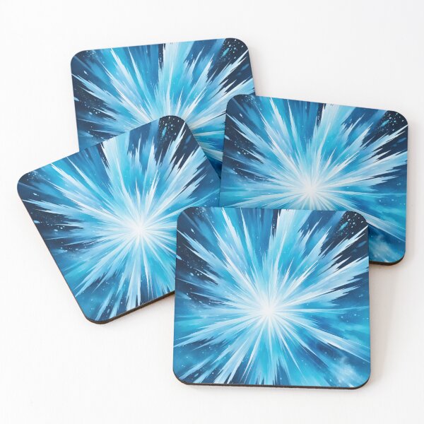 Item preview, Radiant icy blue cosmic explosion with sharp light beams in energetic abstract futuristic space art design designed and sold by Mimoshi ⭐⭐⭐⭐⭐.