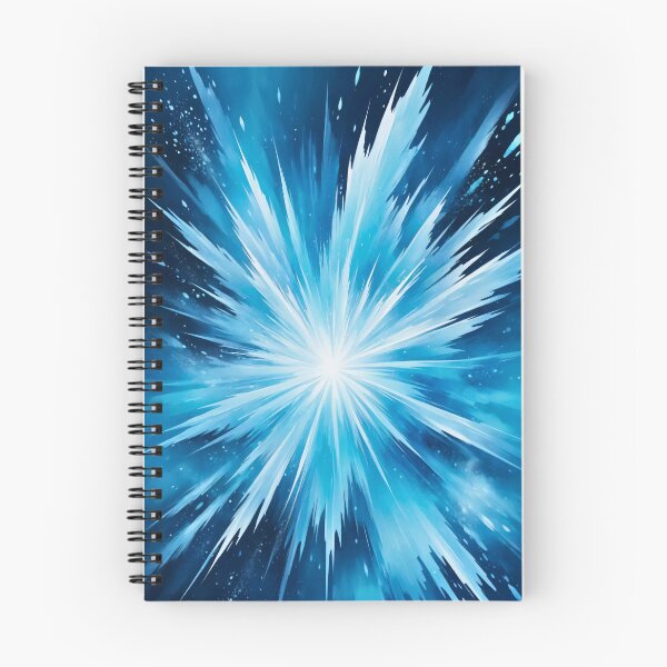 Item preview, Radiant icy blue cosmic explosion with sharp light beams in energetic abstract futuristic space art design designed and sold by Mimoshi ⭐⭐⭐⭐⭐.