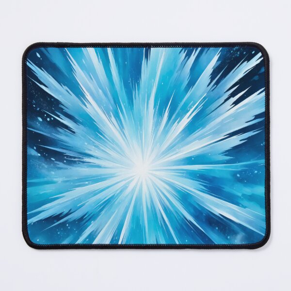 Item preview, Radiant icy blue cosmic explosion with sharp light beams in energetic abstract futuristic space art design designed and sold by Mimoshi ⭐⭐⭐⭐⭐.