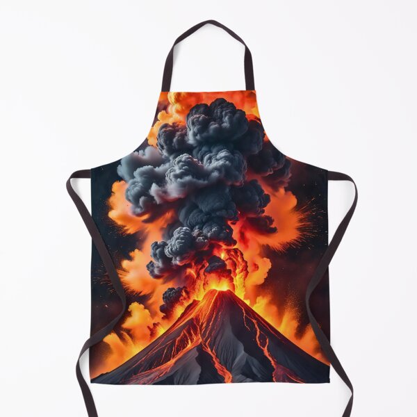 Item preview, Explosive volcanic eruption with fiery lava and dark smoke clouds in powerful dramatic natural landscape artwork designed and sold by Mimoshi ⭐⭐⭐⭐⭐.