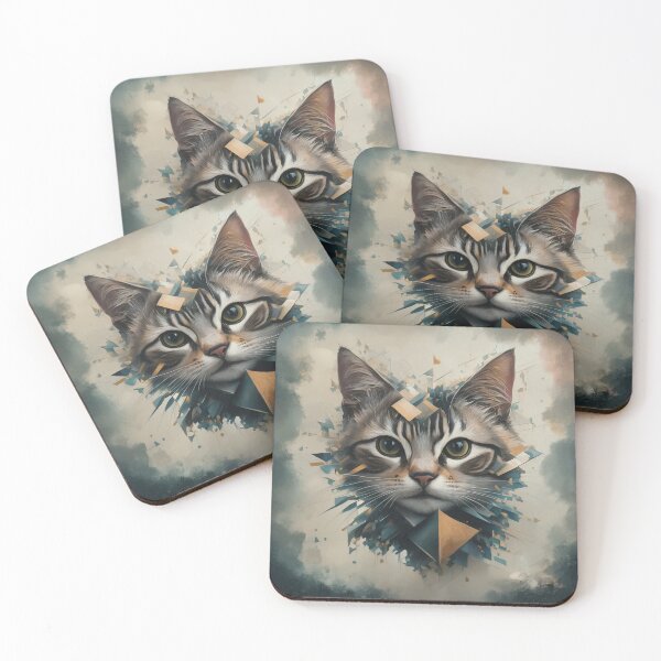 Item preview, Abstract Surrealism Painting of a Cat | Dreamlike Feline Art designed and sold by Ani-24.