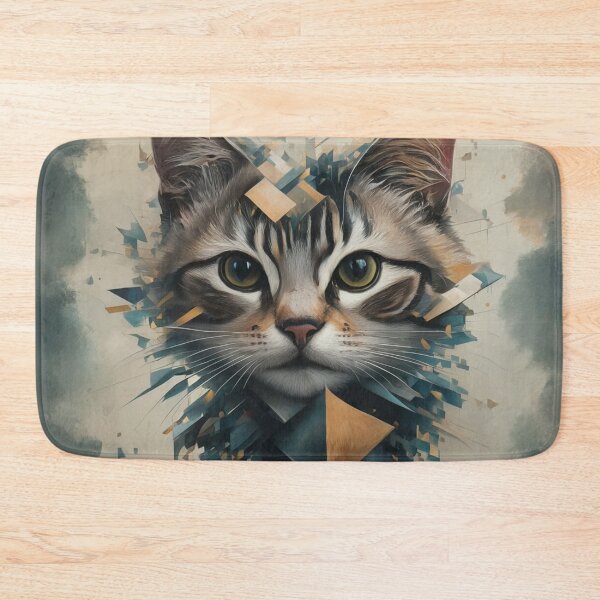Item preview, Abstract Surrealism Painting of a Cat | Dreamlike Feline Art designed and sold by Ani-24.