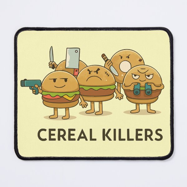Item preview, Funny Food Pun – Cereal Killers Cartoon Burger Gang designed and sold by graphicnew.