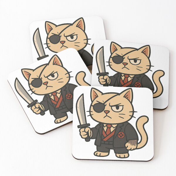 Item preview, One-Eyed Yakuza Cat with Knife designed and sold by Mayzinedesign.