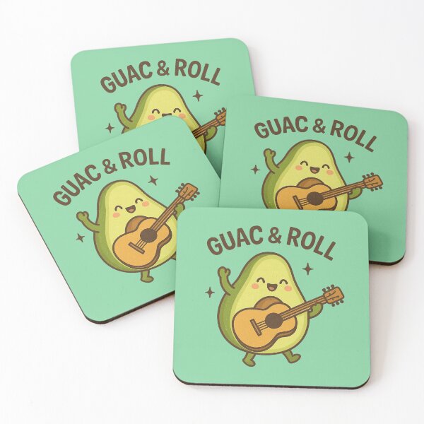Item preview, Guac & Roll – Cute Avocado Music Pun designed and sold by DreamMachine69.