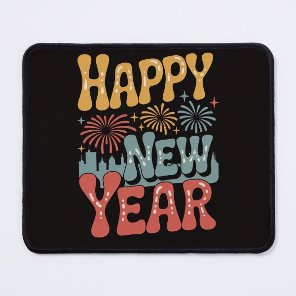 Item preview, Happy New Year Fireworks Retro Typography Design designed and sold by WitchyWhisper.