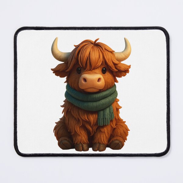 Item preview, Woolly Highland cow with scarf autumn gift idea designed and sold by AlfeArts.