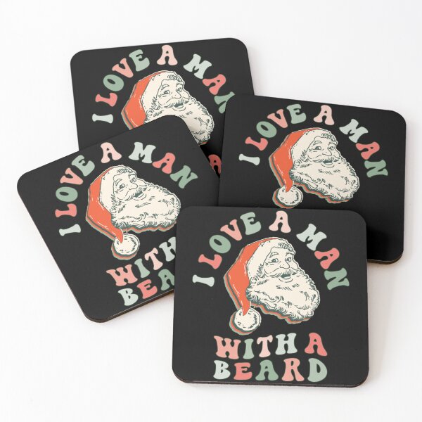 Item preview, I Love A Man With a Beard Retro Santa Christmas Classic Pink designed and sold by aggvinquoterl.