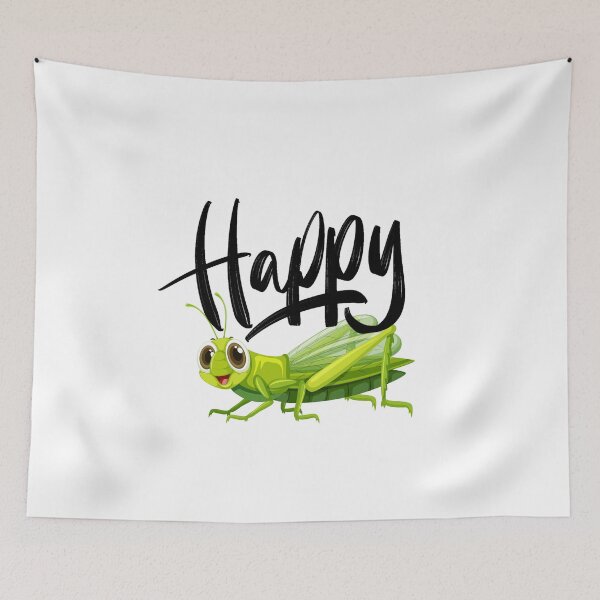 Item preview, Funny Happy Grasshopper Cartoon Art designed and sold by Happyfreedom.