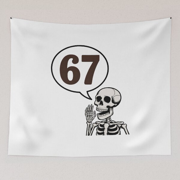 Item preview, 67 Halloween Skeleton Six Seven Meme Brainrot Funny designed and sold by BakeryDozen.
