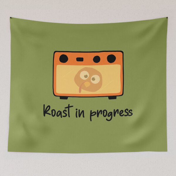 Item preview, Roast in Progress – Funny Thanksgiving Turkey Oven Design designed and sold by downUnderInk.