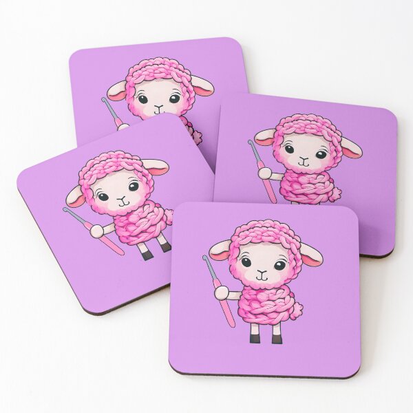 Item preview, Cute Pink Wool Sheep with Crochet Hook | Yarn Lover Design designed and sold by Ivy-Triggs.