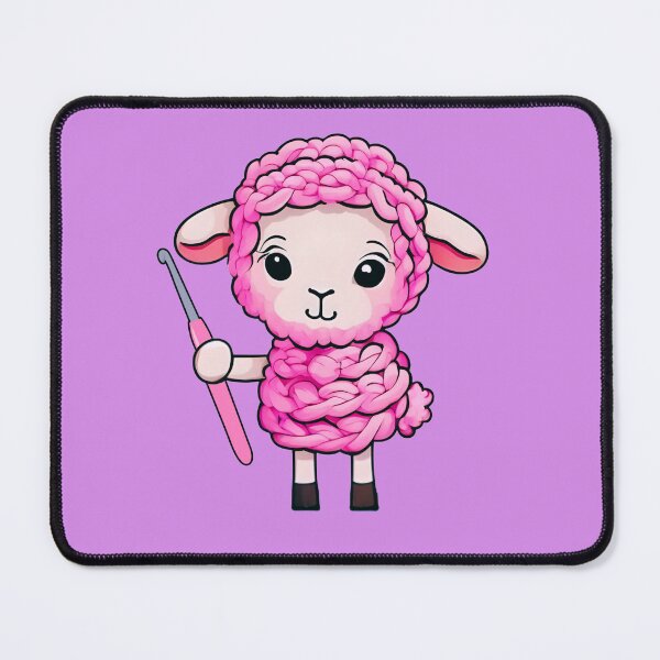Item preview, Cute Pink Wool Sheep with Crochet Hook | Yarn Lover Design designed and sold by Ivy-Triggs.