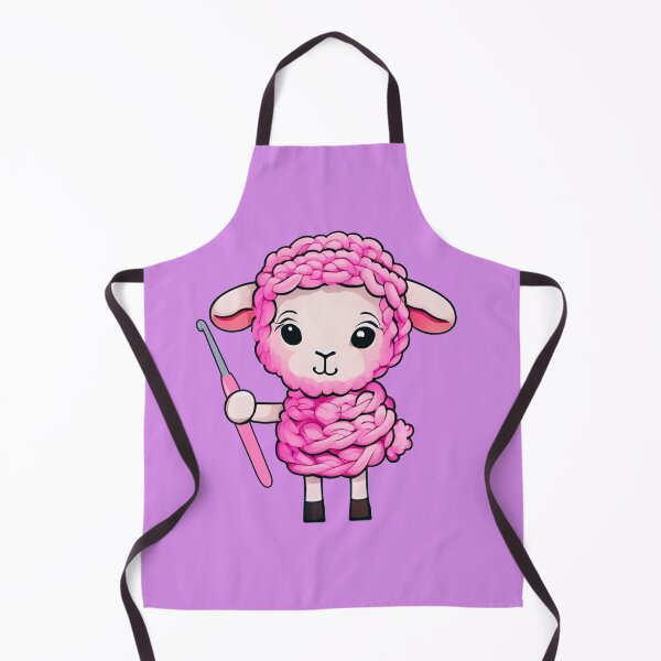 Item preview, Cute Pink Wool Sheep with Crochet Hook | Yarn Lover Design designed and sold by Ivy-Triggs.