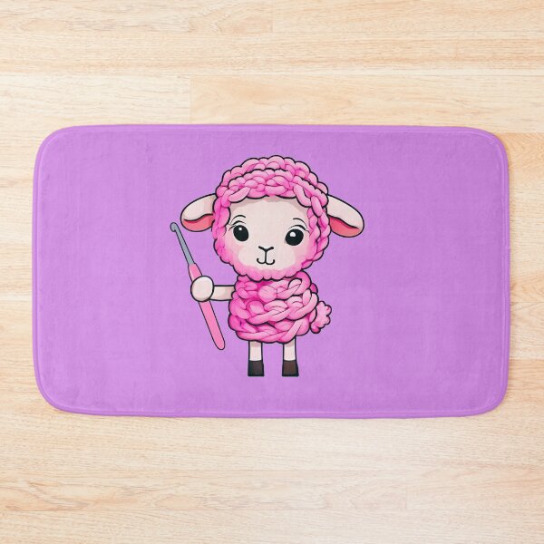 Item preview, Cute Pink Wool Sheep with Crochet Hook | Yarn Lover Design designed and sold by Ivy-Triggs.