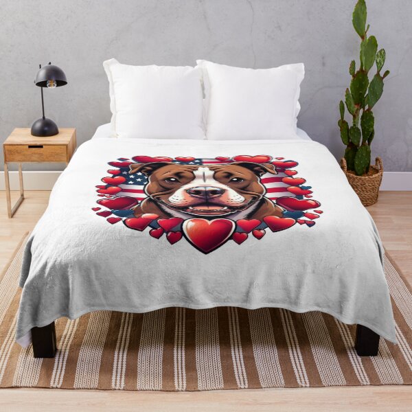 Item preview, Vibrant Pit Bull With Hearts American designed and sold by adipamungki.