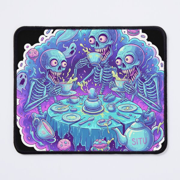 Item preview, Ghostly Neon Skeleton Tea Party designed and sold by SITU art.