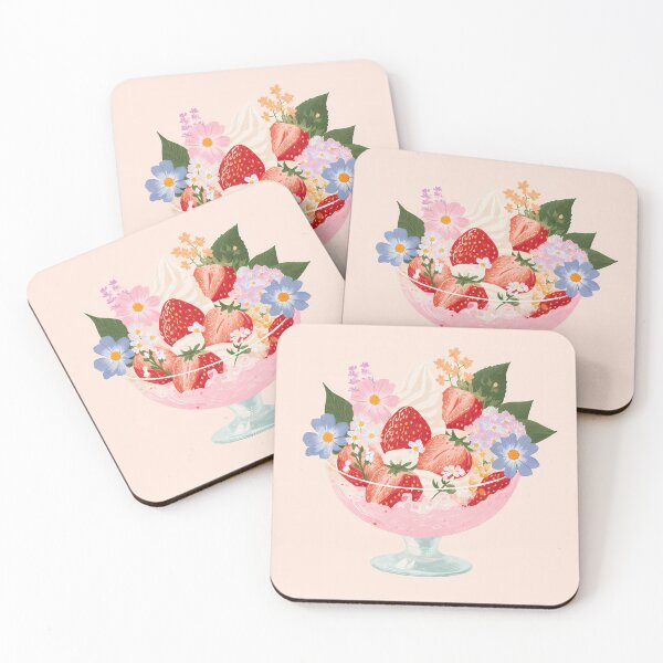 Item preview, Strawberry Bingsu – Korean Shaved Ice Dessert Illustration designed and sold by BobaBunny76.