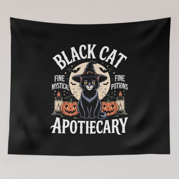 Item preview, Black Cat Apothecary Vintage Halloween Gothic Art designed and sold by BakeryDozen.