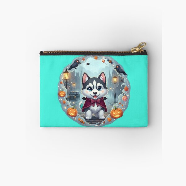 Item preview, Kawaii Husky Vampire in Foggy London – Cute Halloween Dog  designed and sold by FixwellStudio.
