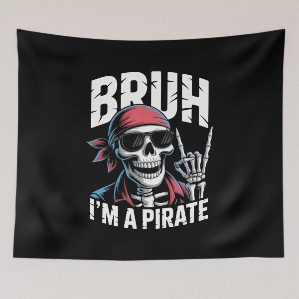 Item preview, Bruh Im A Pirate Spooky Skeleton Halloween   designed and sold by Edgarnston.