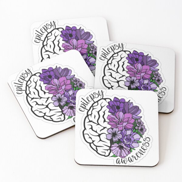 Item preview, Epilepsy Awareness – Purple Flowers & Brain Neurology Support Design designed and sold by oldpussboss.