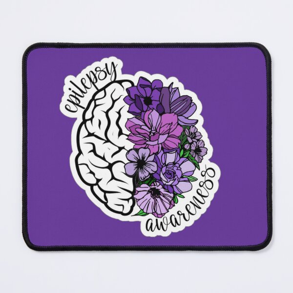 Item preview, Epilepsy Awareness – Purple Flowers & Brain Neurology Support Design designed and sold by oldpussboss.