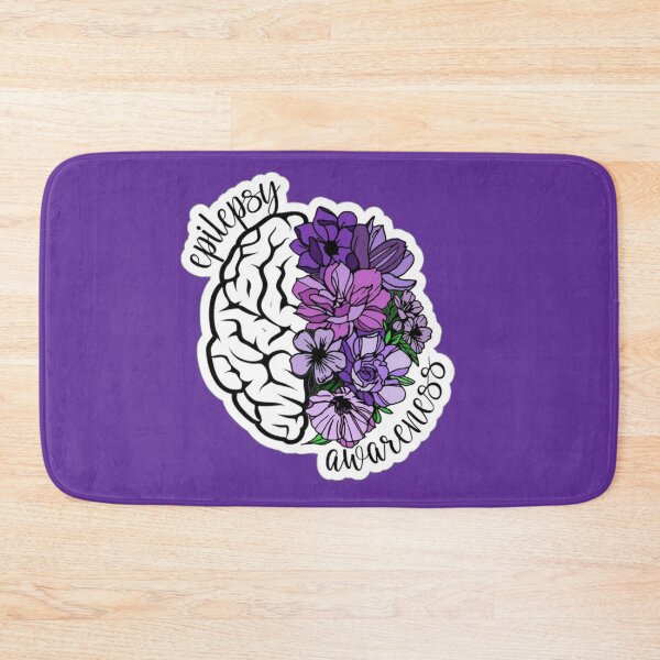 Item preview, Epilepsy Awareness – Purple Flowers & Brain Neurology Support Design designed and sold by oldpussboss.