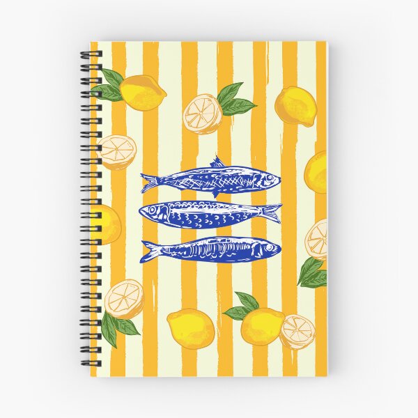 Item preview, Sardines with Lemons Vintage Yellow Groovy Stripes designed and sold by MaiZephyr.
