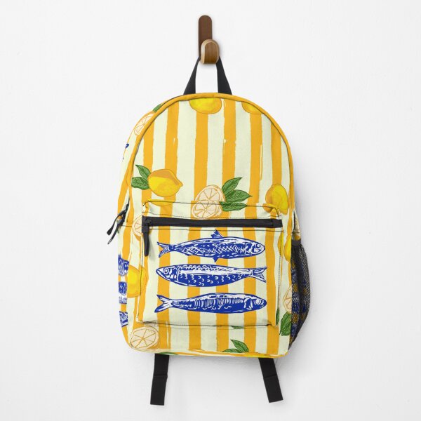 Item preview, Sardines with Lemons Vintage Yellow Groovy Stripes designed and sold by MaiZephyr.