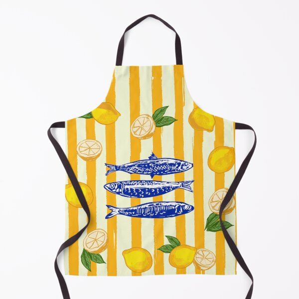 Item preview, Sardines with Lemons Vintage Yellow Groovy Stripes designed and sold by MaiZephyr.