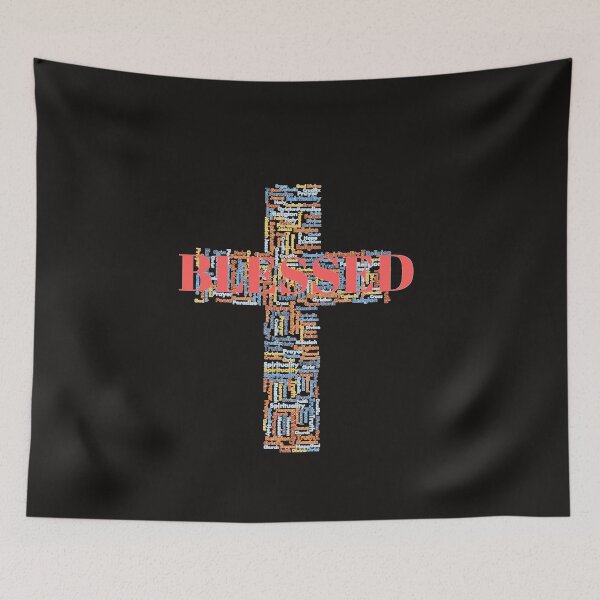 Item preview, Blessed Life Cross Associated Religious Words designed and sold by MagicSD Designs.