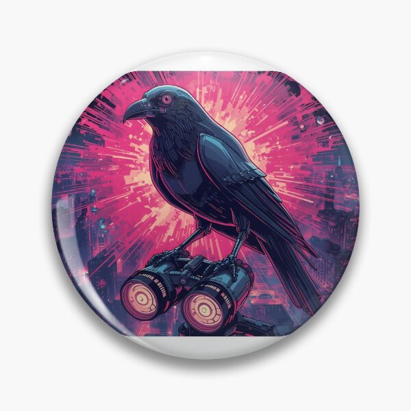 Item preview, Cyberpunk Robotic Bird with Futuristic Binoculars – Neon City Sci-Fi Vector Design designed and sold by NatureNookTees.