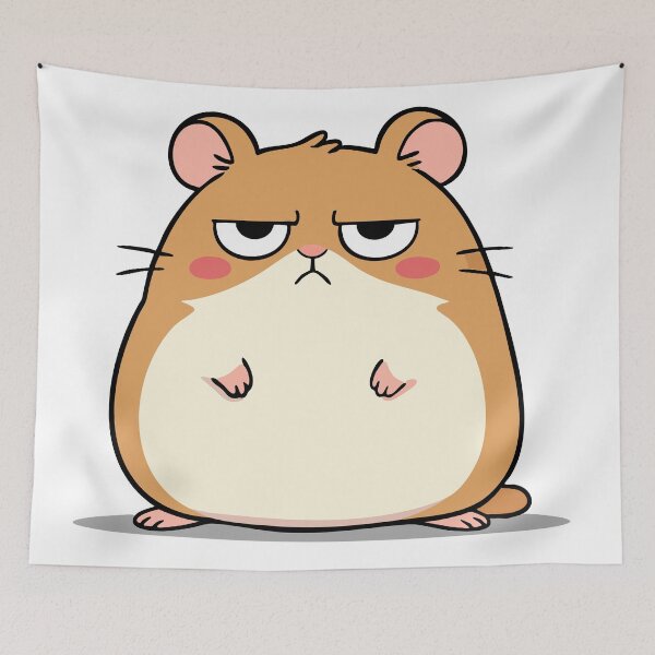 Item preview, Grumpy Hamster – Funny Cute Angry Pet Cartoon designed and sold by graphicnew.