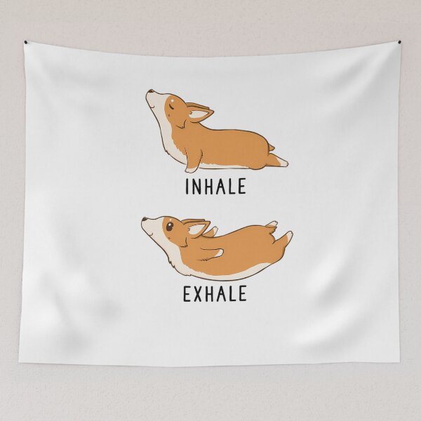 Item preview, Inhala y exhala Corgi Yoga designed and sold by fwojusxfku81.