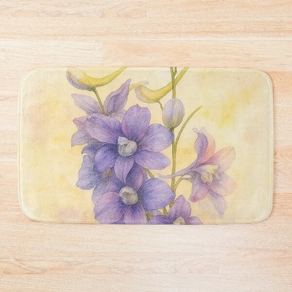 Item preview, Purple Larkspur Flower and Golden Hues designed and sold by Sandra  Aguirre.